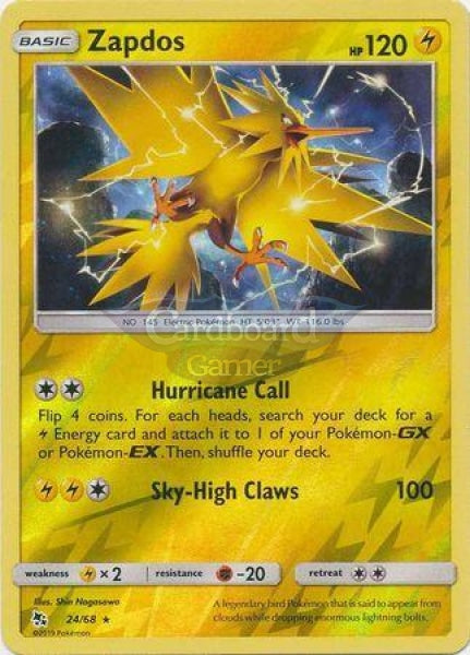 024/68 Zapdos Holo Rare Reverse Hidden Fates Single Card