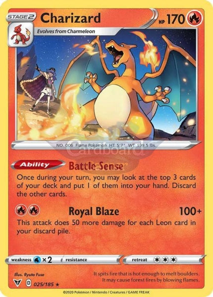 025/185 Charizard Rare Vivid Voltage Single Card