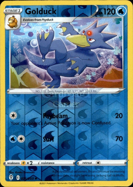 025/203 Golduck Reverse Holo Evolving Skies Single Card