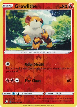 027/192 Growlithe Common Reverse Holo Rebel Clash