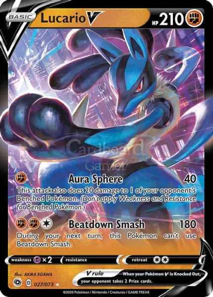 027/073 Lucario V Ultra Rare Champions Path Single Card