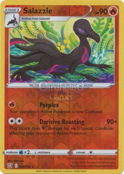 028/163 Salazzle Reverse Holo Rare Battle Styles Single Card