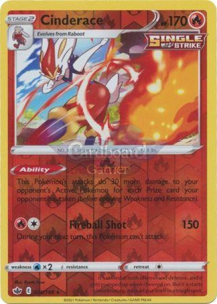 028/198 Cinderace Rare Reverse Holo Chilling Reign Single Card