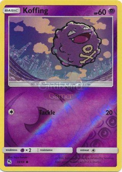 028/68 Koffing Common Reverse Holo Hidden Fates Single Card