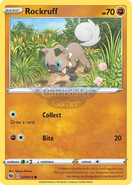 029/073 Rockruff Common Champions Path Single Card