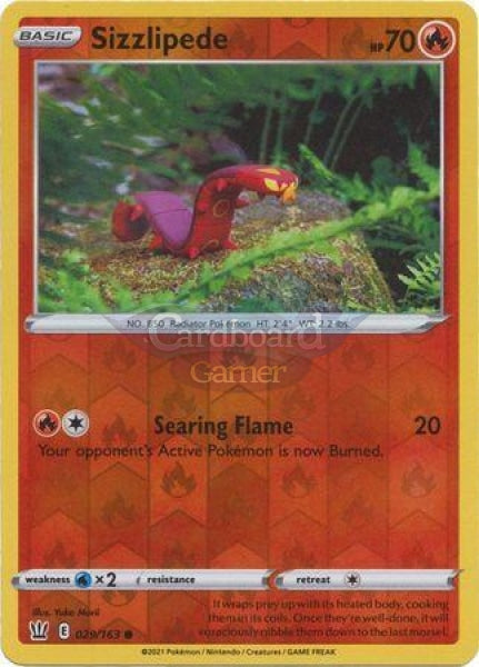 029/163 Sizzlipede Reverse Holo Common Battle Styles Single Card