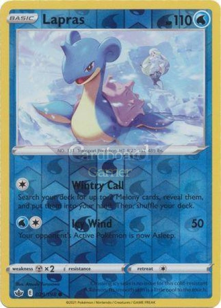 029/198 Lapras Common Reverse Holo Chilling Reign Single Card