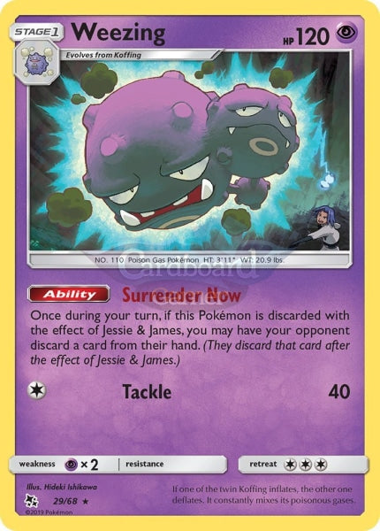 029/68 Weezing Rare Hidden Fates Single Card