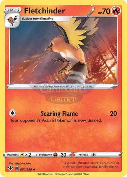 031/189 Fletchinder Uncommon Darkness Ablaze Single Card