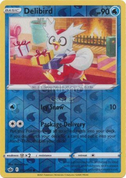 032/198 Delibird Common Reverse Holo Chilling Reign Single Card