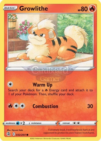 032/264 Growlithe Common Fusion Strike Single Card