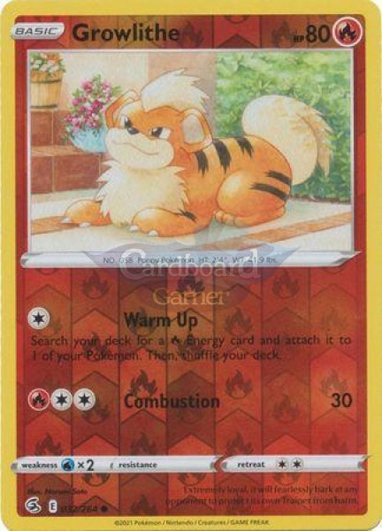 032/264 Growlithe Common Reverse Holo Fusion Strike Single Card