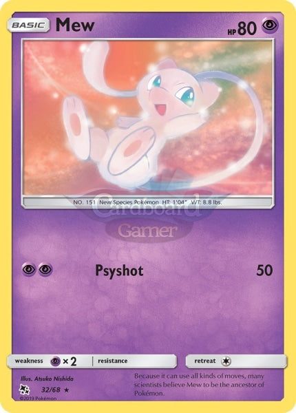 032/68 Mew Rare Hidden Fates Single Card