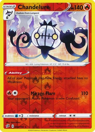 033/192 Chandelure Rare Reverse Holo Rebel Clash