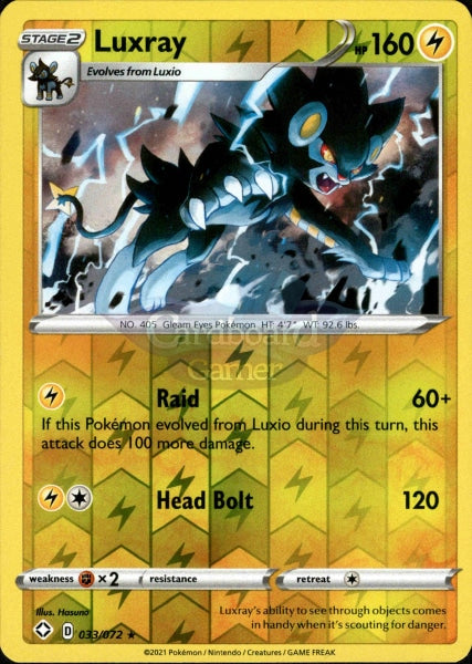 033/072 Luxray Holo Rare Reverse Shining Fates Single Card