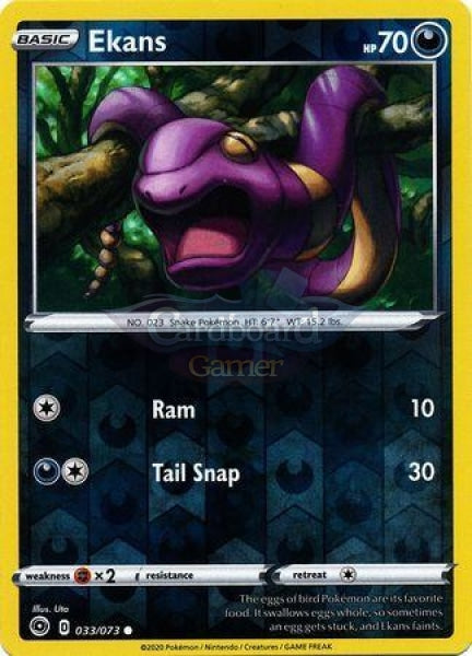 033/073 Ekans Common Reverse Holo Champions Path Single Card