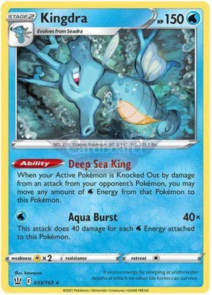 033/163 Kingdra Holo Rare Battle Styles Single Card