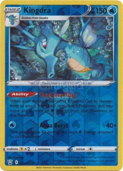 033/163 Kingdra Holo Reverse Rare Battle Styles Single Card