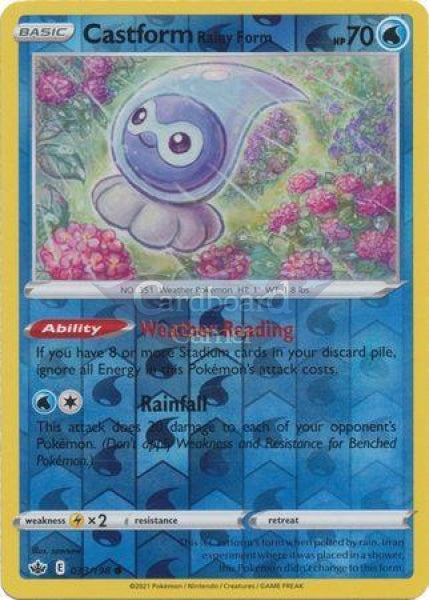 033/198 Castform Rainy Form Common Reverse Holo Chilling Reign Single Card