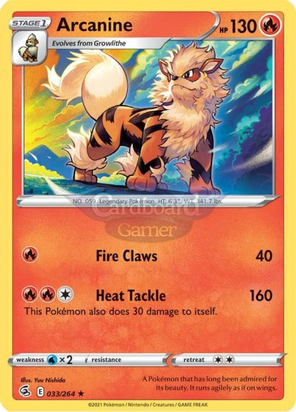 033/264 Arcanine Rare Fusion Strike Single Card