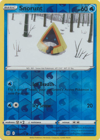 034/172 Snorunt Common Reverse Holo Brilliant Stars Pokemon TCG