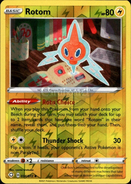 034/072 Rotom Uncommon Reverse Holo Shining Fates Single Card