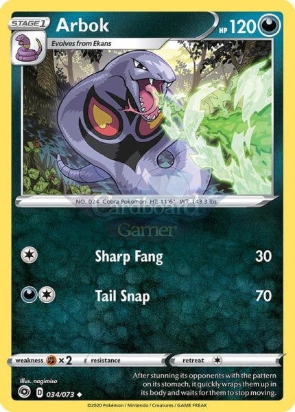 034/073 Arbok Uncommon Champions Path Single Card