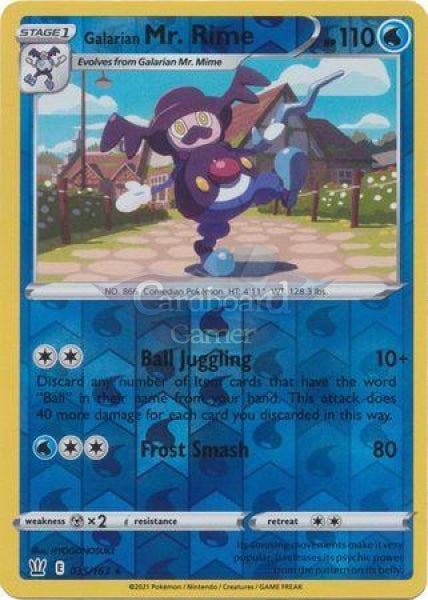 035/163 Galarian Mr. Rime Reverse Holo Rare Battle Styles Single Card