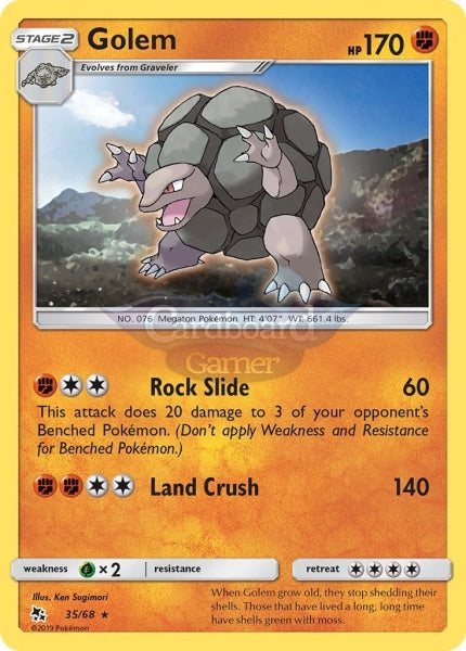 035/68 Golem Rare Hidden Fates Single Card