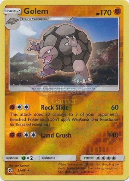 035/68 Golem Rare Reverse Holo Hidden Fates Single Card