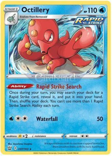 037/163 Octillery Holo Rare Battle Styles Single Card