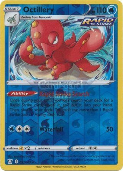 037/163 Octillery Holo Reverse Rare Battle Styles Single Card