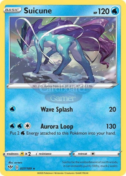 037/189 Suicune Holo Rare Darkness Ablaze Single Card