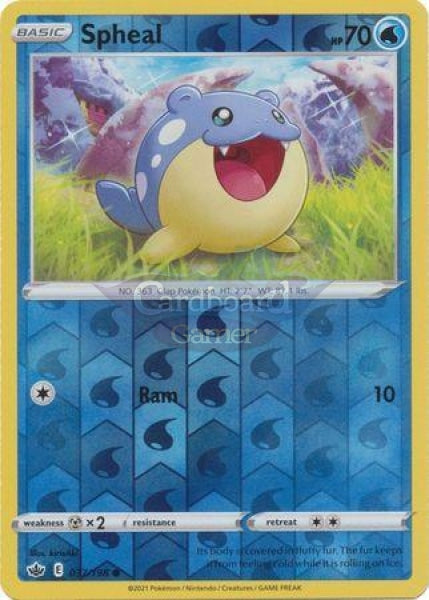 037/198 Spheal Common Reverse Holo Chilling Reign Single Card