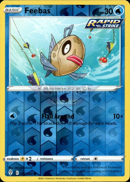 037/203 Feebas Reverse Holo Evolving Skies Single Card