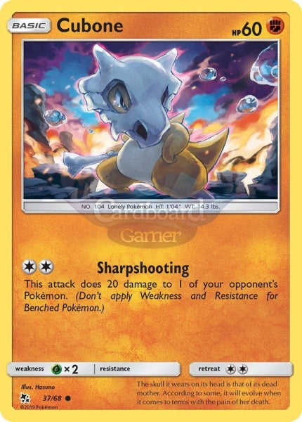 037/68 Cubone Common Hidden Fates Single Card