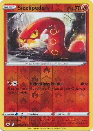 038/202 Sizzlipede Common Reverse Holo Sword & Shield