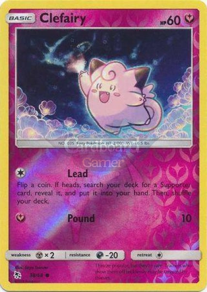 038/68 Clefairy Common Reverse Holo Hidden Fates Single Card