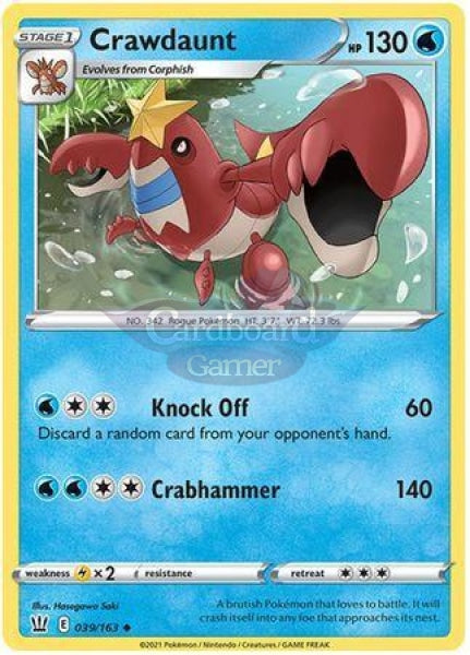 039/163 Crawdaunt Uncommon Battle Styles Single Card