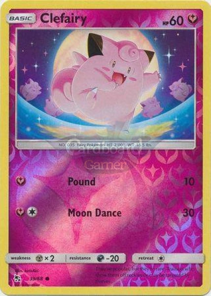 039/68 Clefairy Common Reverse Holo Hidden Fates Single Card