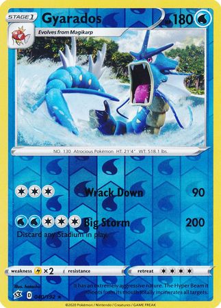 040/192 Gyarados Rare Reverse Holo Rebel Clash