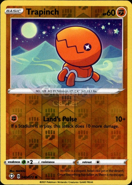 040/072 Trapinch Common Reverse Holo Shining Fates Single Card