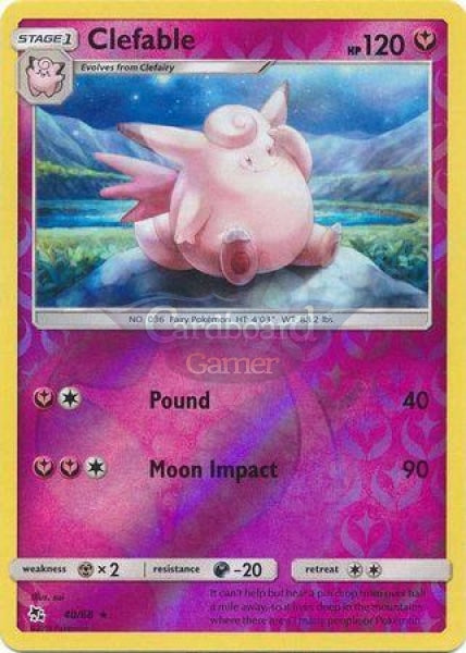 040/68 Clefable Rare Reverse Holo Hidden Fates Single Card