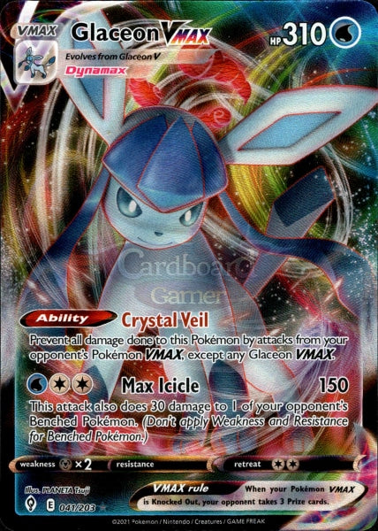 041/203 Glaceon Vmax Evolving Skies Single Card