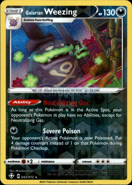 042/072 Galarian Weezing Holo Rare Reverse Shining Fates Single Card