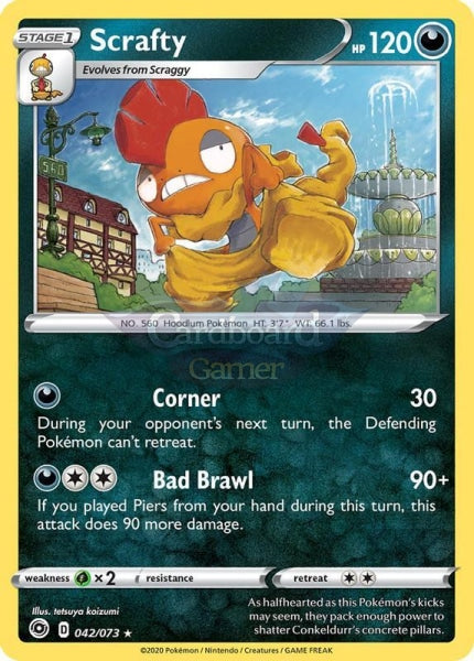 042/073 Scrafty Holo Rare Champions Path Single Card