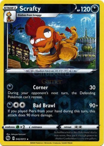 042/073 Scrafty Holo Rare Reverse Champions Path Single Card