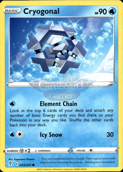 043/203 Cryogonal Evolving Skies Single Card