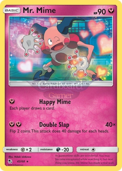 043/68 Mr. Mime Rare Hidden Fates Single Card