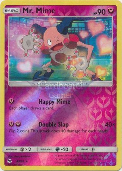 043/68 Mr. Mime Rare Reverse Holo Hidden Fates Single Card